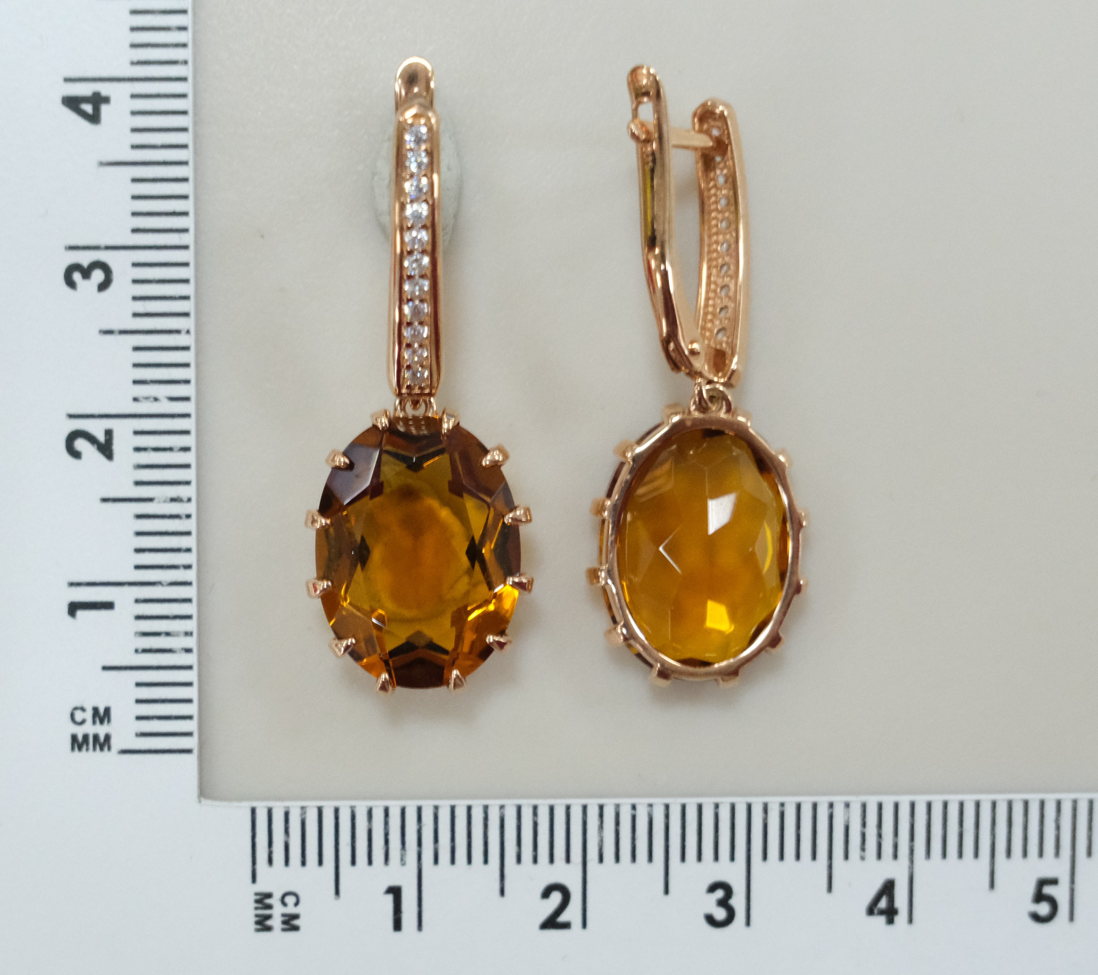 Серебряные серьги с цитринами